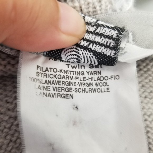 MaxMara Light Grey 100% Virgin Wool Knit Open Front Cardigan Medium - Picture 6 of 6